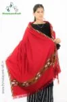Artisanal Pride Kullu Design Pattern Sheep Wool Himalayan Shawl - Red
