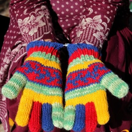 Colorful Hand-Knit Pahadi Gloves ? Winter Essential