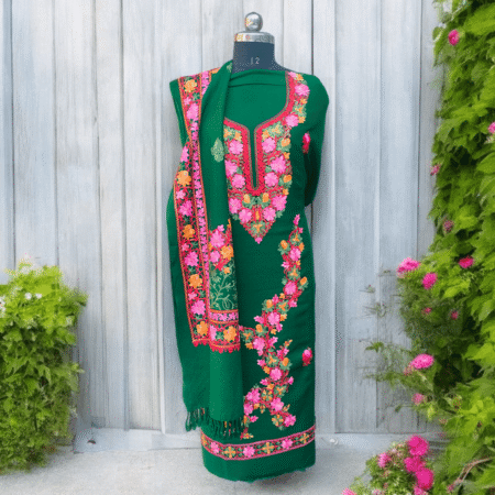 Handloom Woven Himachali Wool Suit with Intricate Embroidery