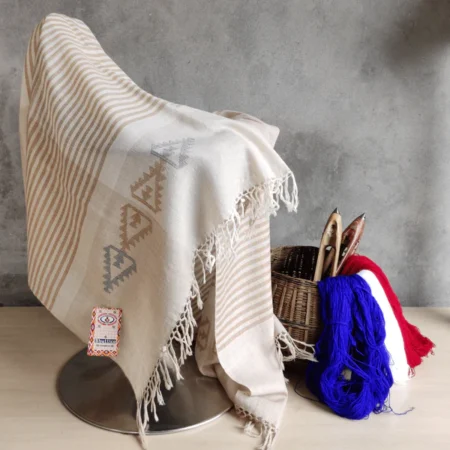 Tribal Traditional Pattern Mastery Scarf Wrap in Merino from Himalaya