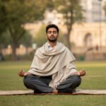 Handloom woven plain wool shawl in large size