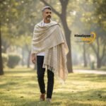 Heavy handloom woven grey wool men’s shawl