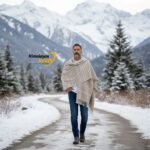 Heavy handloom woven grey wool men’s shawl