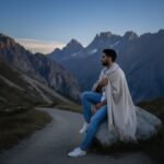 Handloom woven plain wool shawl in large size