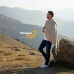 Heavy handloom woven grey wool men’s shawl