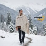 Heavy handloom woven grey wool men’s shawl