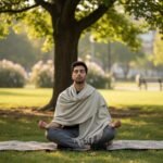 Handloom woven plain wool shawl in large size