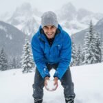 Hand knitted grey angora wool beanie winter cap