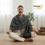 Heavy handloom woven black wool men’s shawl