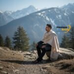 Heavy handloom woven cream wool men’s shawl