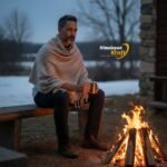 Heavy handloom woven cream wool men’s shawl