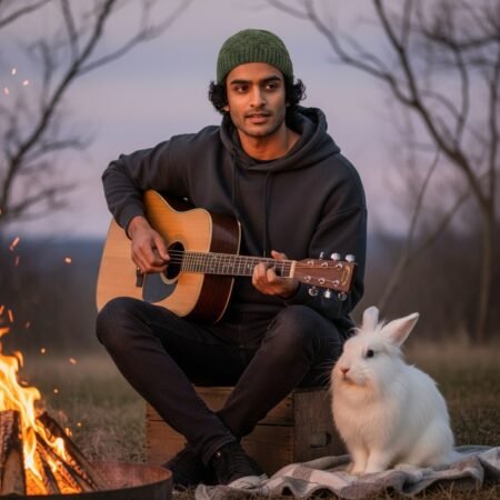 Hand knitted green angora wool beanie winter cap