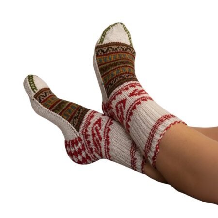 Hand knitted merino wool socks winter wear