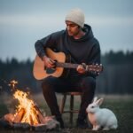 Hand knitted white angora wool beanie winter cap